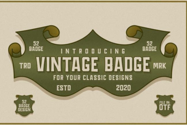 Vintage Badge Design Font