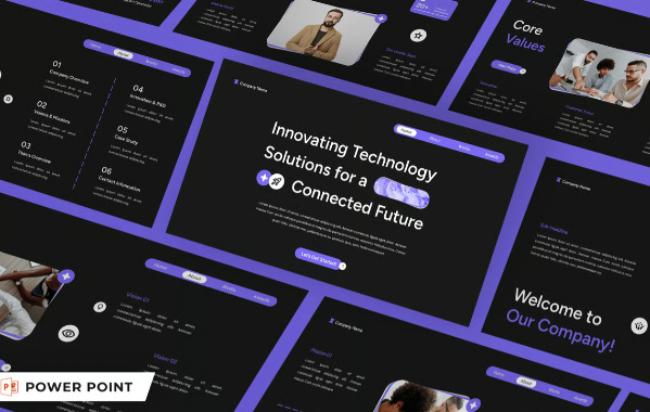 Black Purple Modern Technology Company Profile