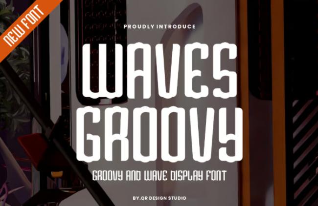 Waves Groovy Font - wavy font example