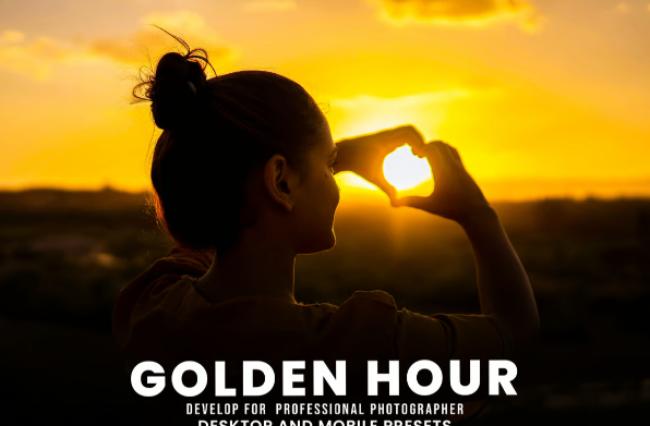 golden hour photoshop action and lightroom preset