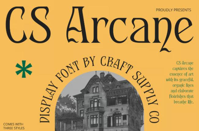 Arcane - mystical wavy font