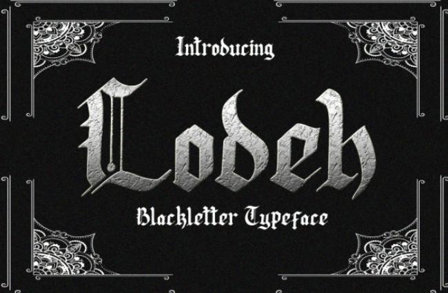 Lodeh black letter typeface London font