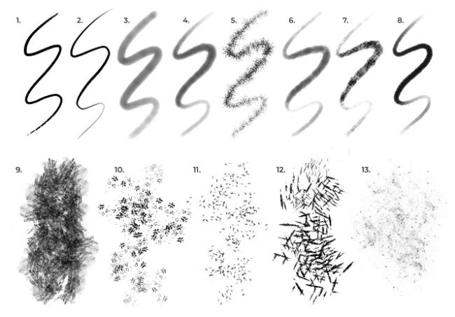 Willow charcoal brushes for Procreate