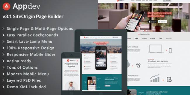 Appdev - Mobile App Showcase WordPress Theme