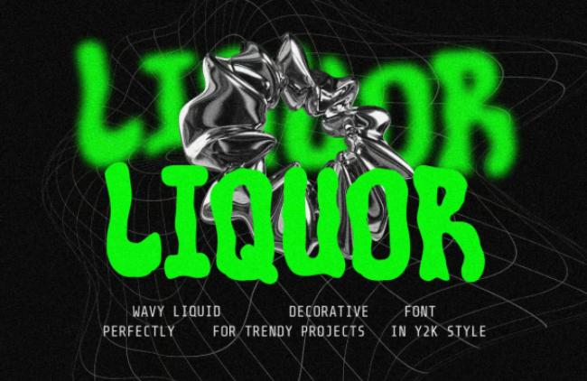 Liquor - liquid wavy typography