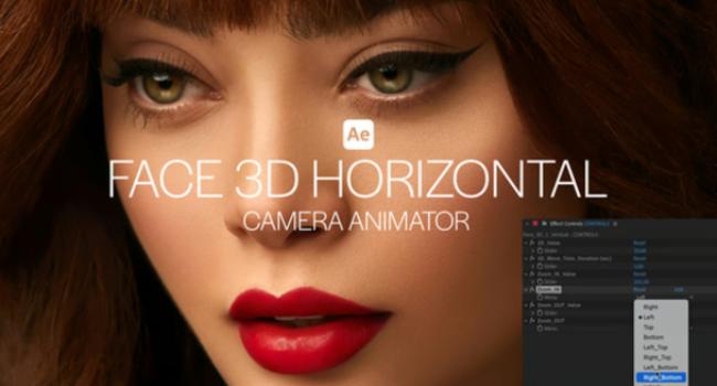 3D face animation with camera movement