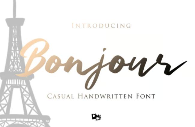 Bonjour Paris Font - casual handwritten style