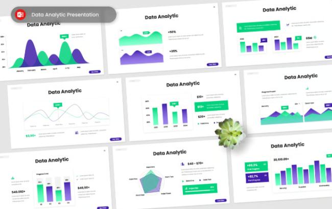 Comparative data analysis template with benchmarking visuals