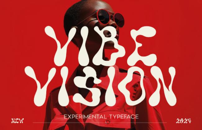 Vibe Vision - glitchy wavy font