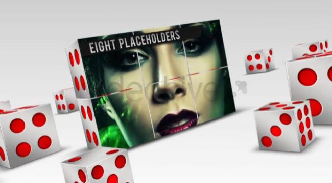 3D dice presentation with camera movement