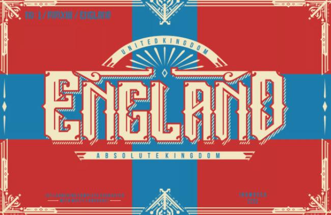 England patriotic London font