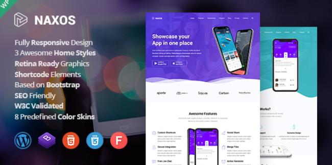 Naxos - App Landing Page WordPress Theme