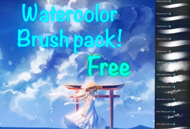 Free Watercolor Brush Pack for Procreate