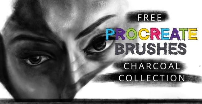 Free Procreate charcoal brush set