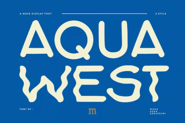Aqua West - wavy display font