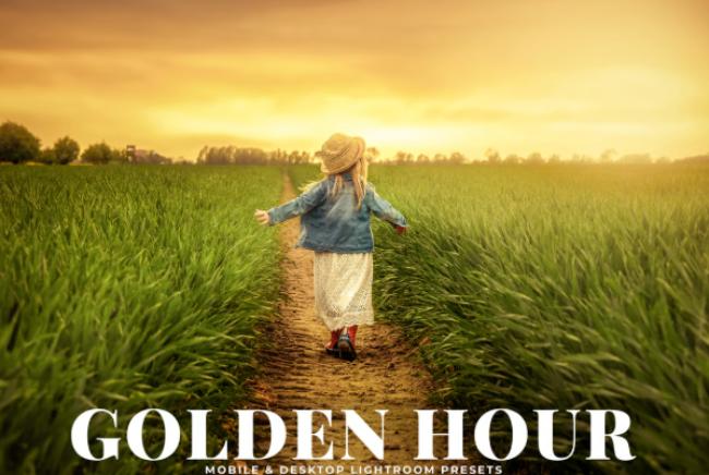 golden hour photoshop action and lightroom preset