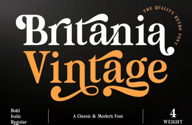 Britania Vintage historical London font