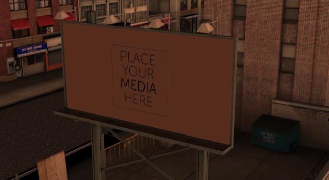 City billboard mockups with 3D camera