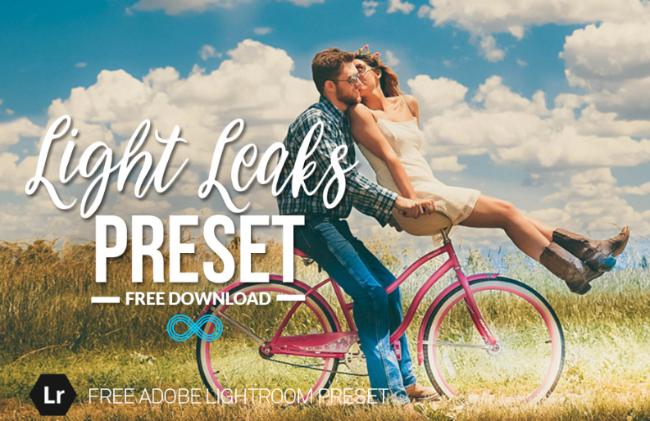 Light leaks Lightroom preset showing authentic film camera aesthetic with natural light leaks and lens flares