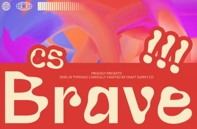 CS Brave - bold wavy font