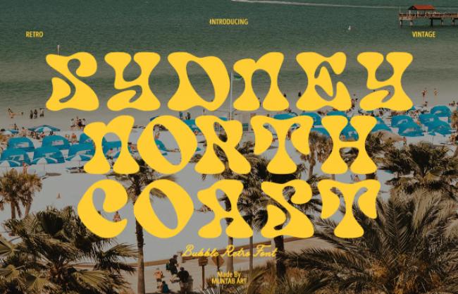 Sydney North Coast - bubbly wavy font