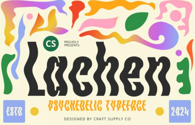 Lachen - joyful wavy font