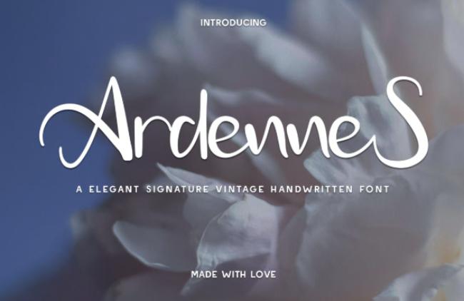 Ardennes Paris Font - elegant signature handwritten