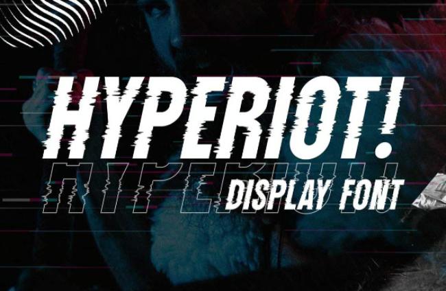 Hyperiot - digital wavy font
