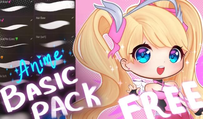 Free anime brush set for Procreate with inking and effects