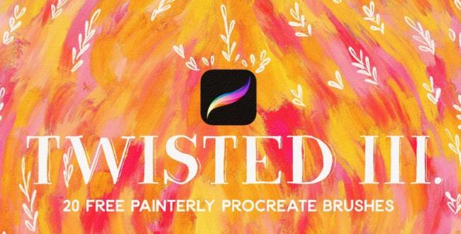 Collection of 20 free Procreate pastel brushes with diverse texture samples and artistic applications