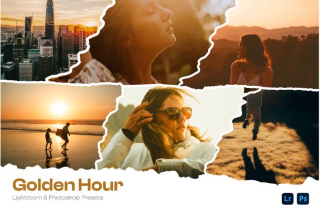 golden hour photoshop action and lightroom preset