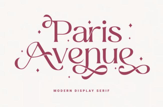 Paris Avenue Font - modern display serif