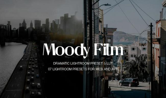 Moody film Lightroom presets recreating classic analog cinema with authentic grain and rich textures