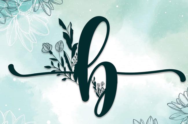 Flower Monogram font displaying elegant monogram letters with sophisticated flower decorations and formal botanical arrangements