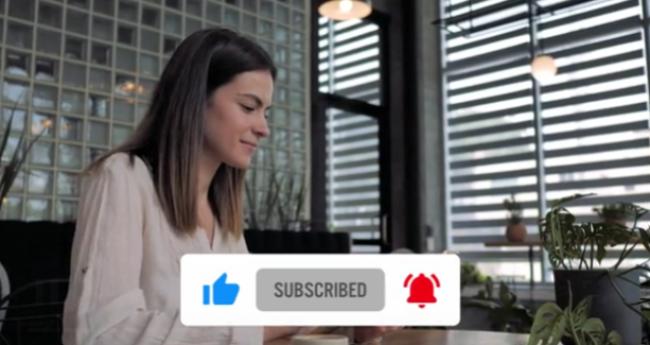Bubble and hover effect YouTube subscribe button template