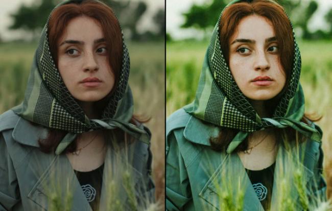 70s vintage Lightroom preset effect on portrait