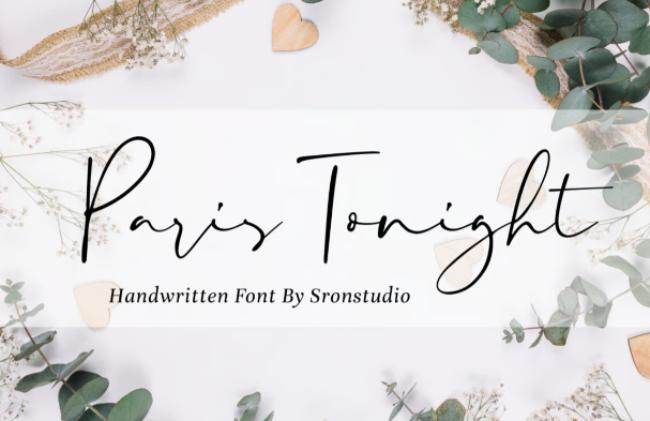 Paris Tonight Font - modern signature style