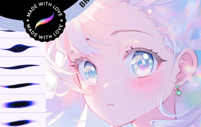 Soft pastel Anime Procreate brushes in dreamy colors