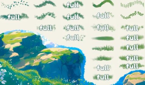 20 Free Procreate Grass Brush Sets for Nature Illustrations (150 ...