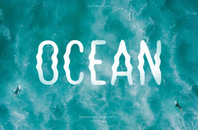 Ocean - beachy wavy font