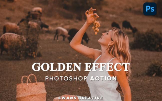 golden hour photoshop action and lightroom preset