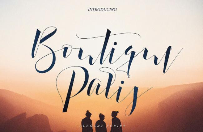 Boutique Paris Font - modern script design