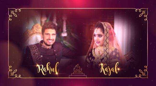 Golden Particles Indian Wedding Invitation