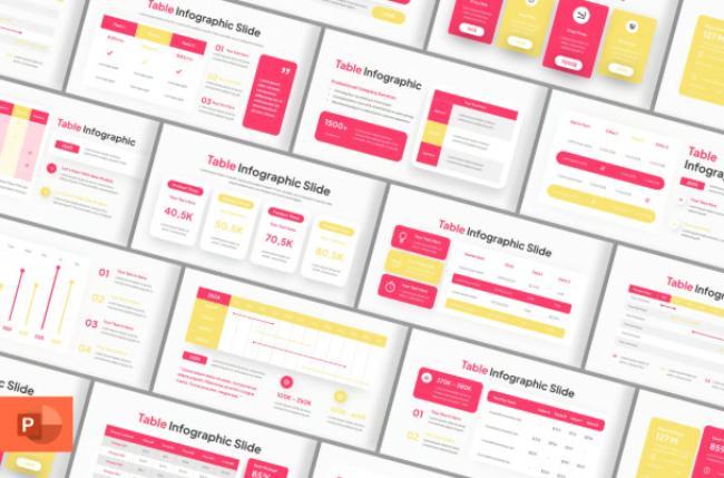 Detailed data table infographic template for comparative analysis
