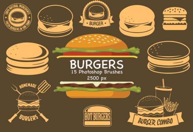 Realistic Burger Photoshop Brushes