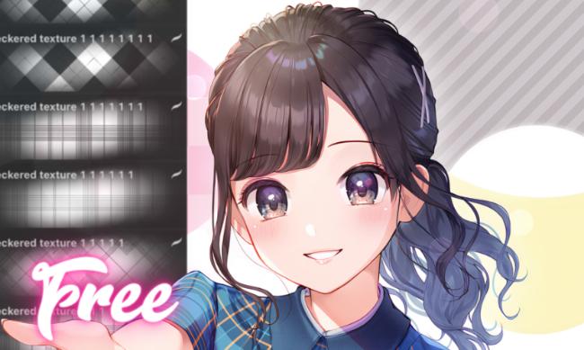 Checkered texture brush for Procreate anime art