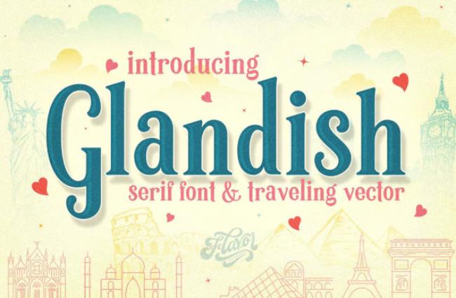 Glandish travel-themed London font