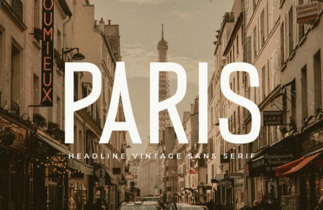 PARIS Headline Font - vintage sans serif