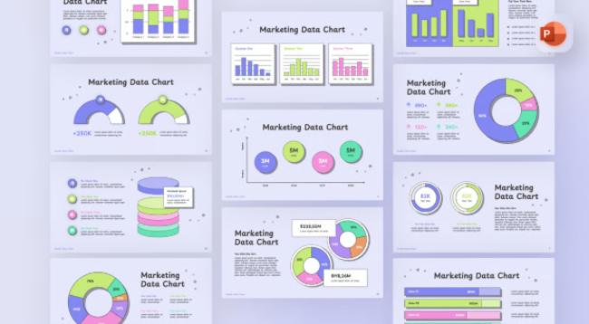 Comprehensive chart collection PowerPoint template for all data types