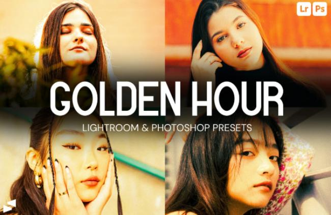 golden hour photoshop action and lightroom preset